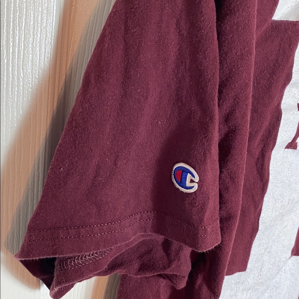 Champion Harvard Maroon Short Sleeve Tee Ivy League College White Logo - Picture 4 of 6